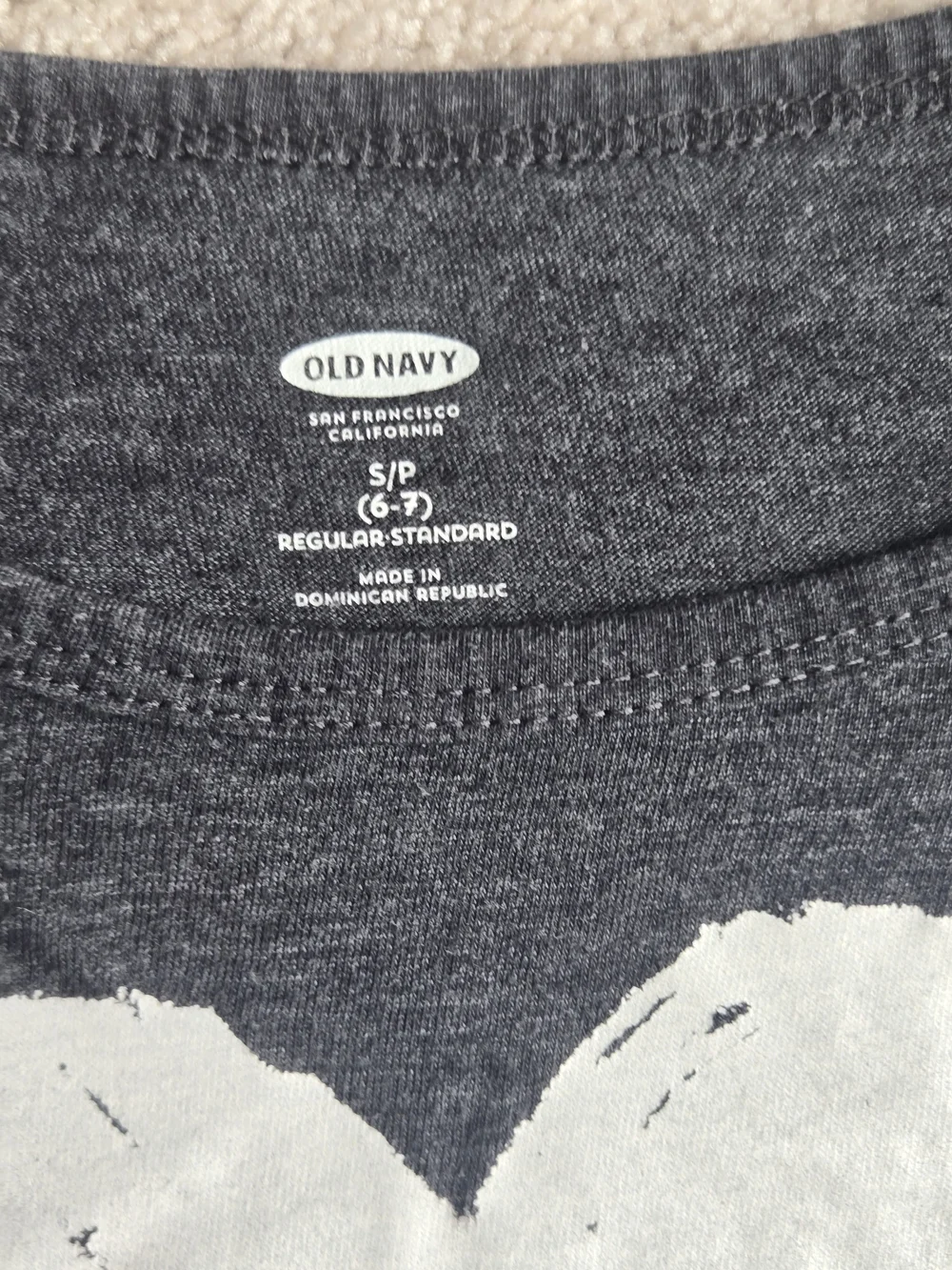 Old Navy Charcoal Short-Sleeve Tee with White Heart